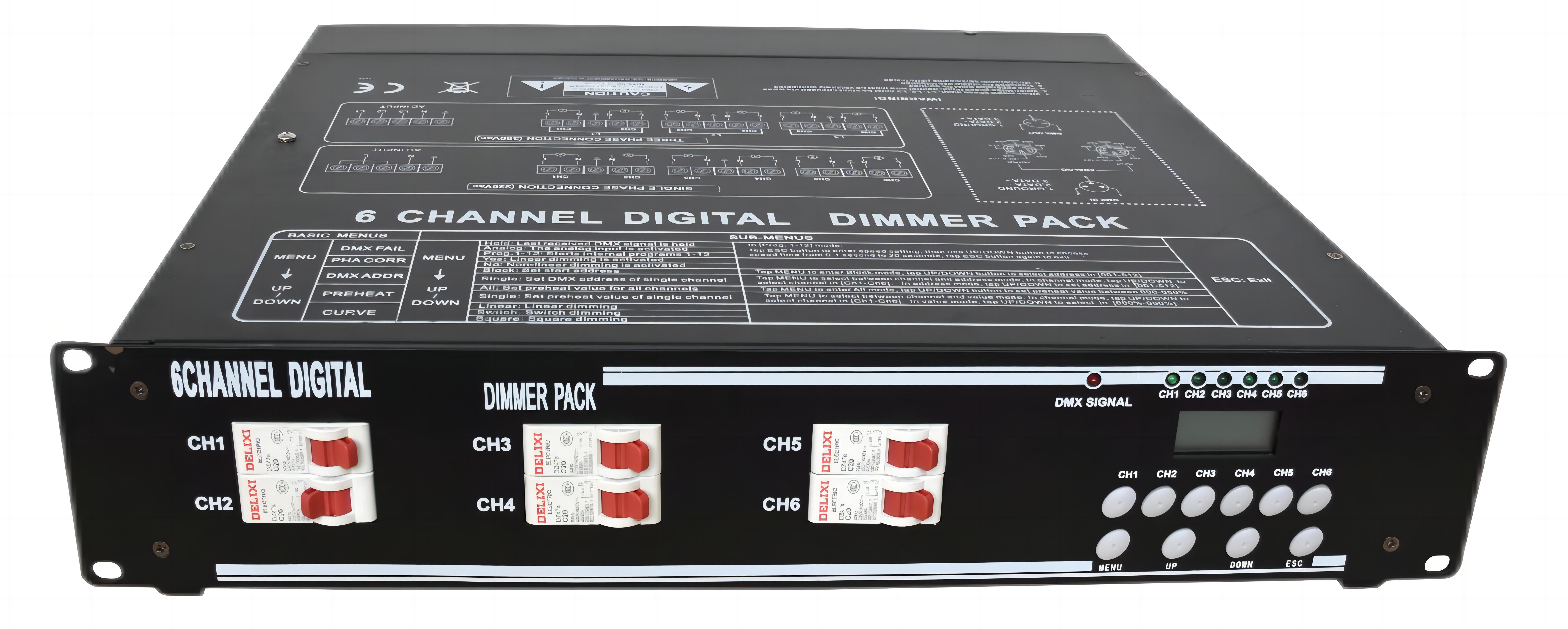 6 DMX dimmer pack